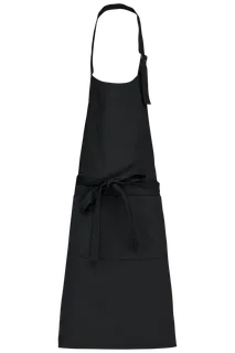 Kariban Cotton apron high-temperature washable in Black, voorkant