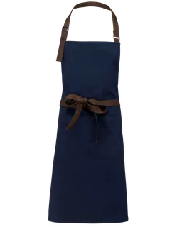 Kariban Vintage cotton apron in Vintage Navy, voorkant
