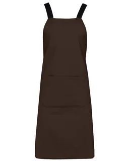 Kariban Organic cotton apron in Chocolate, voorkant