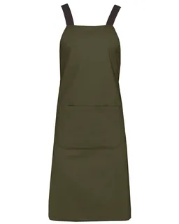 Kariban Organic cotton apron in Mossy Green, voorkant