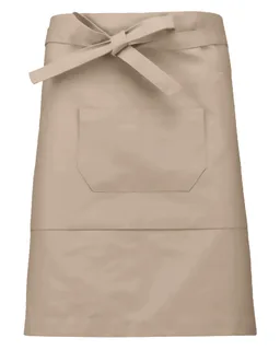 Kariban Polycotton mid-length apron in Beige, voorkant
