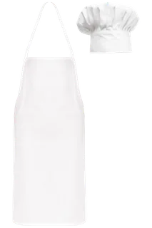 Kariban Chefkok-set voor kinderen in White, voorkant