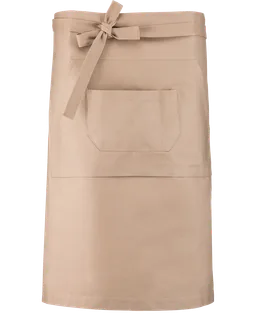 Kariban Cotton long apron in Beige, voorkant