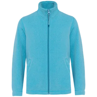 Kariban Microfleece met rits kind in Cloudy blue heather, voorkant