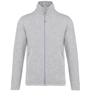 Kariban Microfleece met rits kind in Ash Heather, voorkant