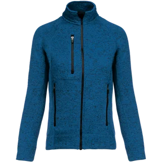 Kariban Heather damesvest met rits in Light Royal Blue Melange, voorkant