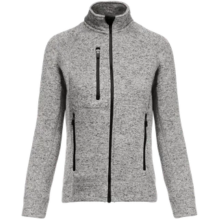 Kariban Heather damesvest met rits in Light Grey Melange, voorkant