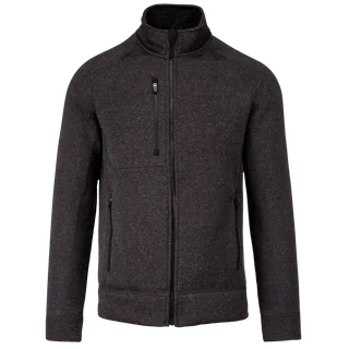 Kariban Heather herenvest met rits in Dark Grey Melange, voorkant