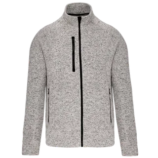Kariban Heather herenvest met rits in Light Grey Melange, voorkant