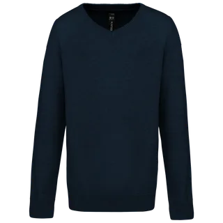 Kariban Trui met V-hals kind in Navy, voorkant