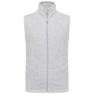 Kariban Bodywarmer van microfleece heren in Ash Heather, voorkant
