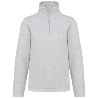 Kariban Enzo - Fleece met ritskraag in Ash Heather, voorkant