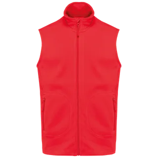 Kariban Ecologische uniseks bodywarmer van microfleece in Red, voorkant
