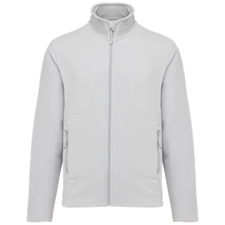 Kariban Unisex eco-friendly micro-polarfleece jacket in Snow Grey, voorkant