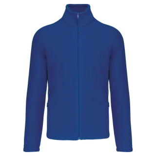 Kariban Men's microfleece zip jacket with raglan sleeves in Royal Blue, voorkant