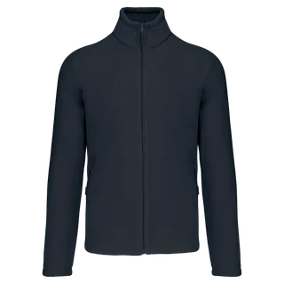 Kariban Men's microfleece zip jacket with raglan sleeves in Navy, voorkant