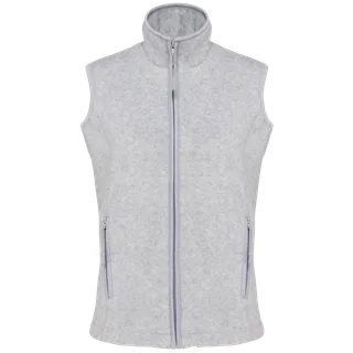 Kariban Bodywarmer van microfleece dames in Ash Heather, voorkant