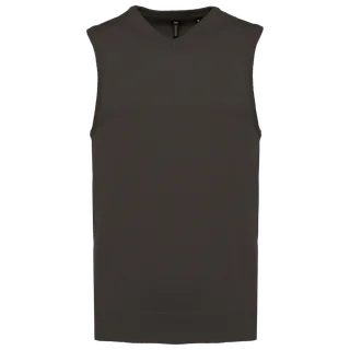 Kariban Heren spencer met v-hals in Dark Grey, voorkant