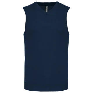 Kariban Heren spencer met v-hals in Navy, voorkant