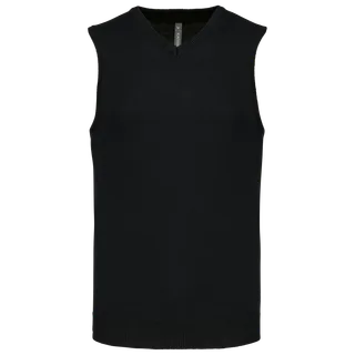Kariban Heren spencer met v-hals in Black, voorkant