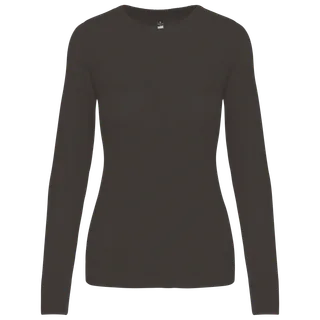 Kariban Damespullover ronde hals in Dark Grey, voorkant