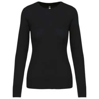 Kariban Damespullover ronde hals in Black, voorkant