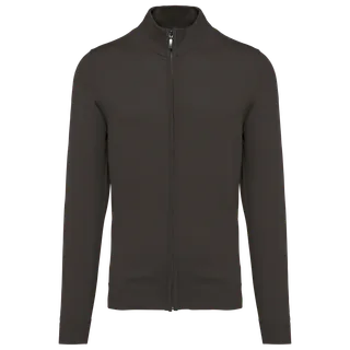 Kariban Heren cardigan met rits in Dark Grey, voorkant