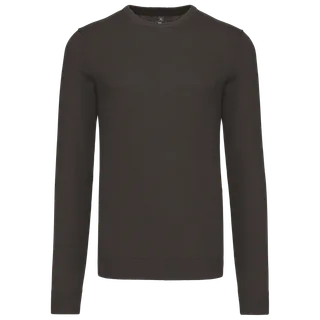 Kariban Herenpullover met ronde hals in Dark Grey, voorkant
