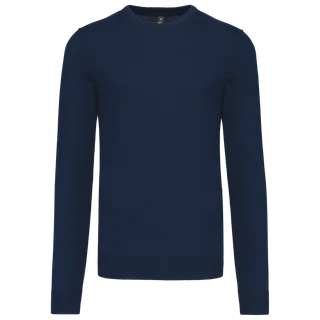 Kariban Herenpullover met ronde hals in Navy, voorkant