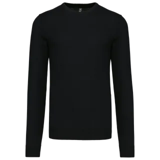 Kariban Herenpullover met ronde hals in Black, voorkant
