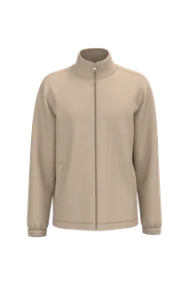 Kariban Unisex microfleece elasticated jacket in Light Sand, voorkant