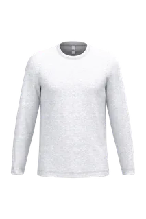 iDeal Basic Brand iDeal150 uniseks T-shirt met lange mouwen in Ideal Ash Heather, voorkant