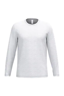 iDeal Basic Brand iDeal190 uniseks T-shirt met lange mouwen in Ideal Ash Heather, voorkant