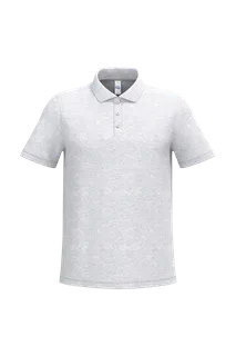 iDeal Basic Brand Men's pique polo shirt in Ideal Ash Heather, voorkant