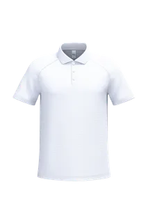 iDeal Basic Brand Men's basic polyester polo shirt in Ideal White, voorkant