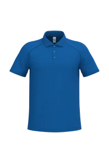 iDeal Basic Brand Men's basic polyester polo shirt in Ideal Royal Blue, voorkant