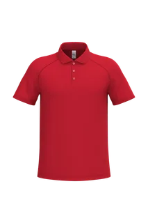 iDeal Basic Brand Men's basic polyester polo shirt in Ideal Red, voorkant