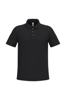 iDeal Basic Brand Men's basic polyester polo shirt in Ideal Black, voorkant
