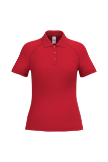 iDeal Basic Brand Ladies' basic polyester polo shirt in Ideal Red, voorkant