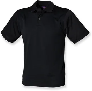 Henbury Men's Coolplus® Polo Shirt in Black, voorkant
