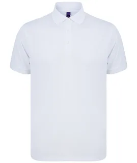 Henbury Herenpolo van gerecycled polyester in White, voorkant