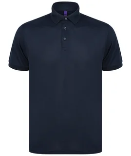 Henbury Herenpolo van gerecycled polyester in Navy, voorkant
