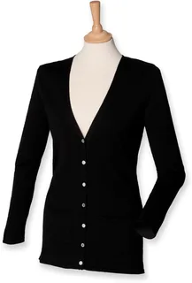 Henbury Ladies' Cardigan in Black, voorkant