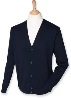 Henbury Heren lichtgewicht vest met V-hals in Navy, voorkant