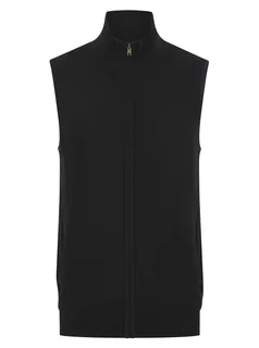 Henbury Mouwloze herentrui met rits in Black, voorkant