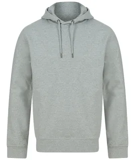 Henbury Ecologische unisex sweater met capuchon in Heather Grey, voorkant