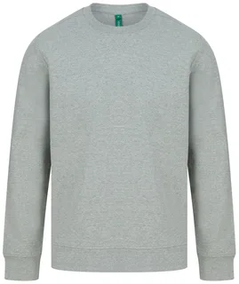 Henbury Ecologische unisex sweater in Heather Grey, voorkant