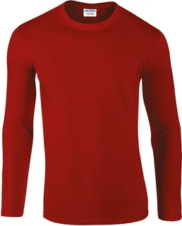 Gildan Heren Softstyle® T-shirt met lange mouwen in Red, voorkant