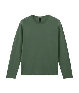 Gildan Heren Softstyle® T-shirt met lange mouwen in Military Green, voorkant