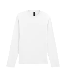 Gildan Heren Softstyle® T-shirt met lange mouwen in White, voorkant